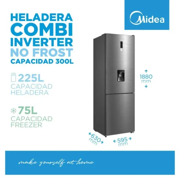 Refrigerador BM Midea NF Buru steel 300L