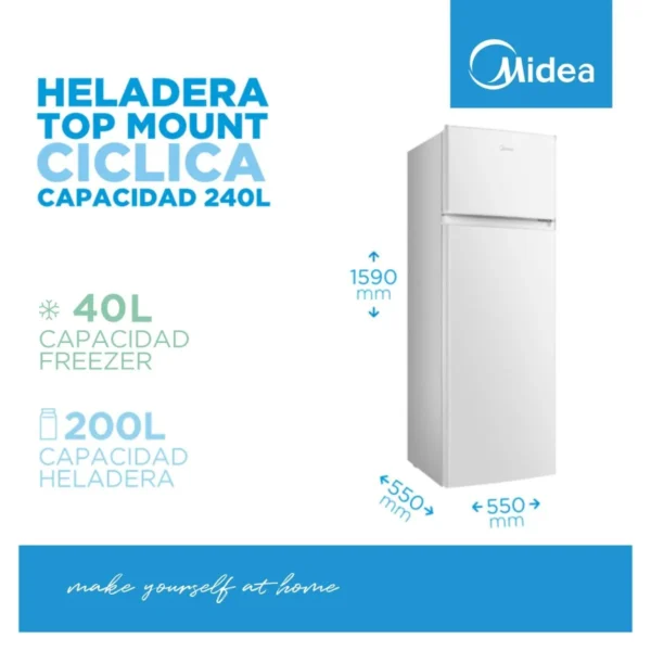Refrigerador TM Midea Cycle blanco 240L