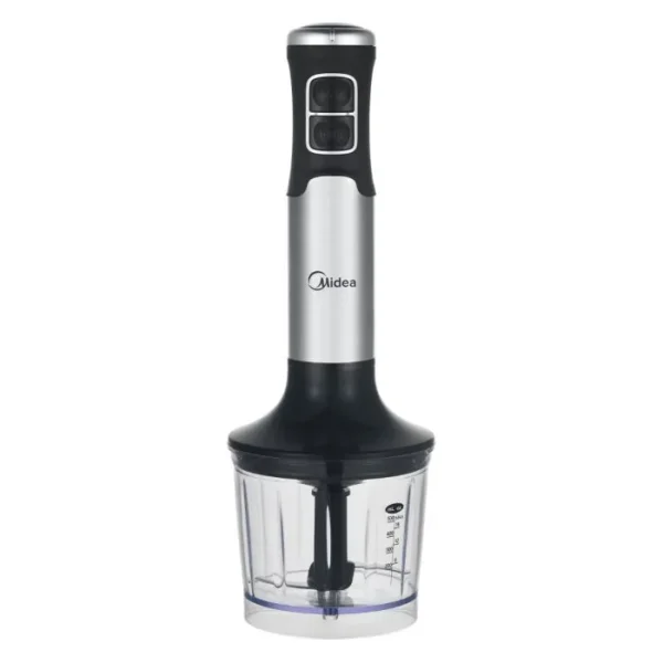 Licuadora de mano Midea 850W inox (Licuador, vaso, batidor y picador)