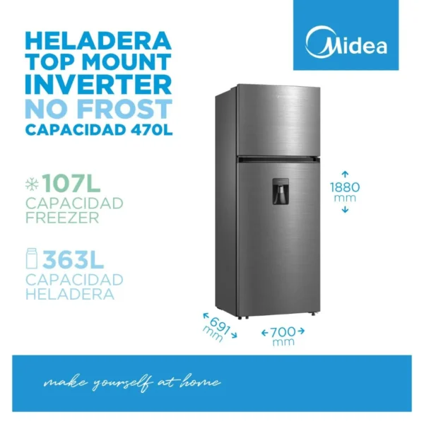 Heladera No Frost Inverter Top Mount 470L