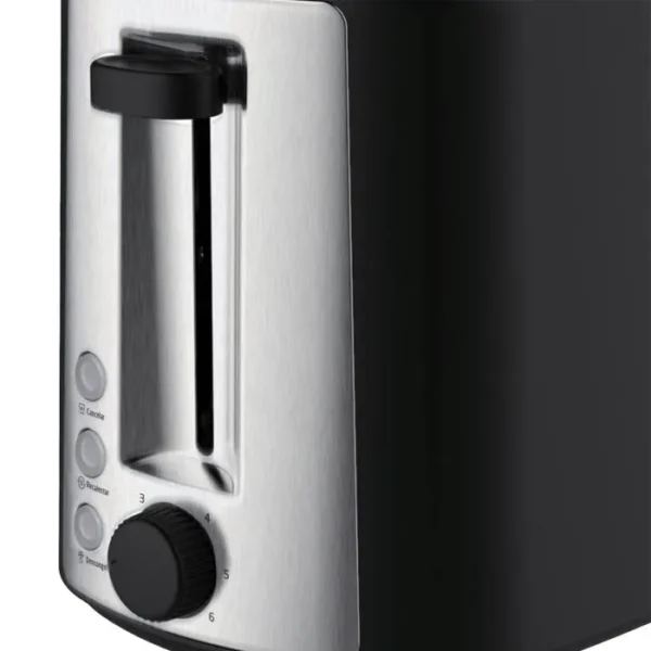 tostadora eléctrica 2 rebanadas negra