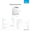 Lavavajillas Midea 14 Cubiertos Blanco