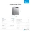 Lavavajillas Midea 14 cubiertos Gris