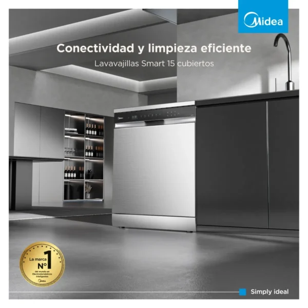 Lavavajillas Midea 15 cubiertos Inox